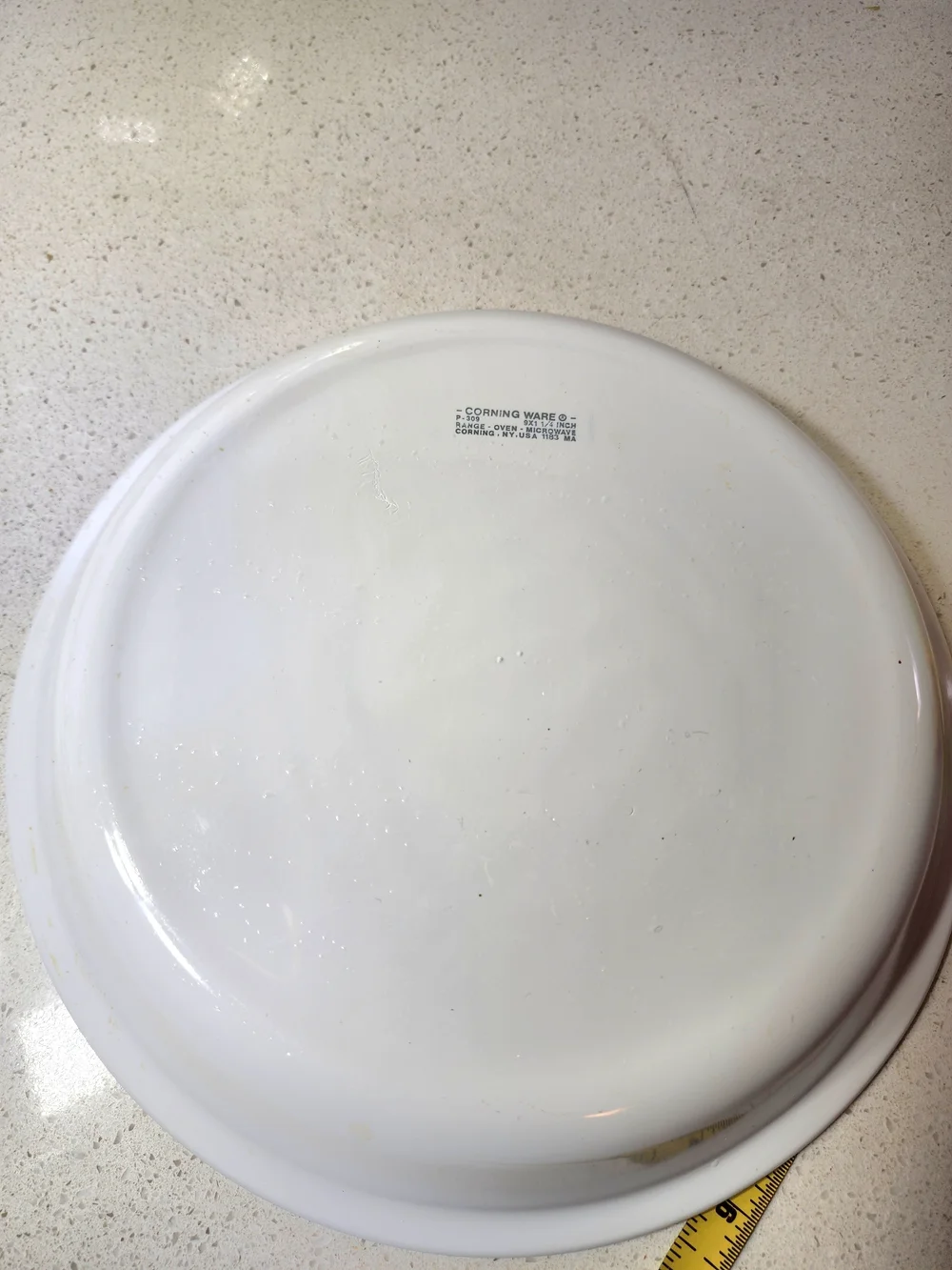 Vintage CorningWare French White Pie Plate Excellent Condition